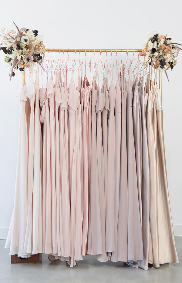 COLORS: taupe, gold, and rose gold