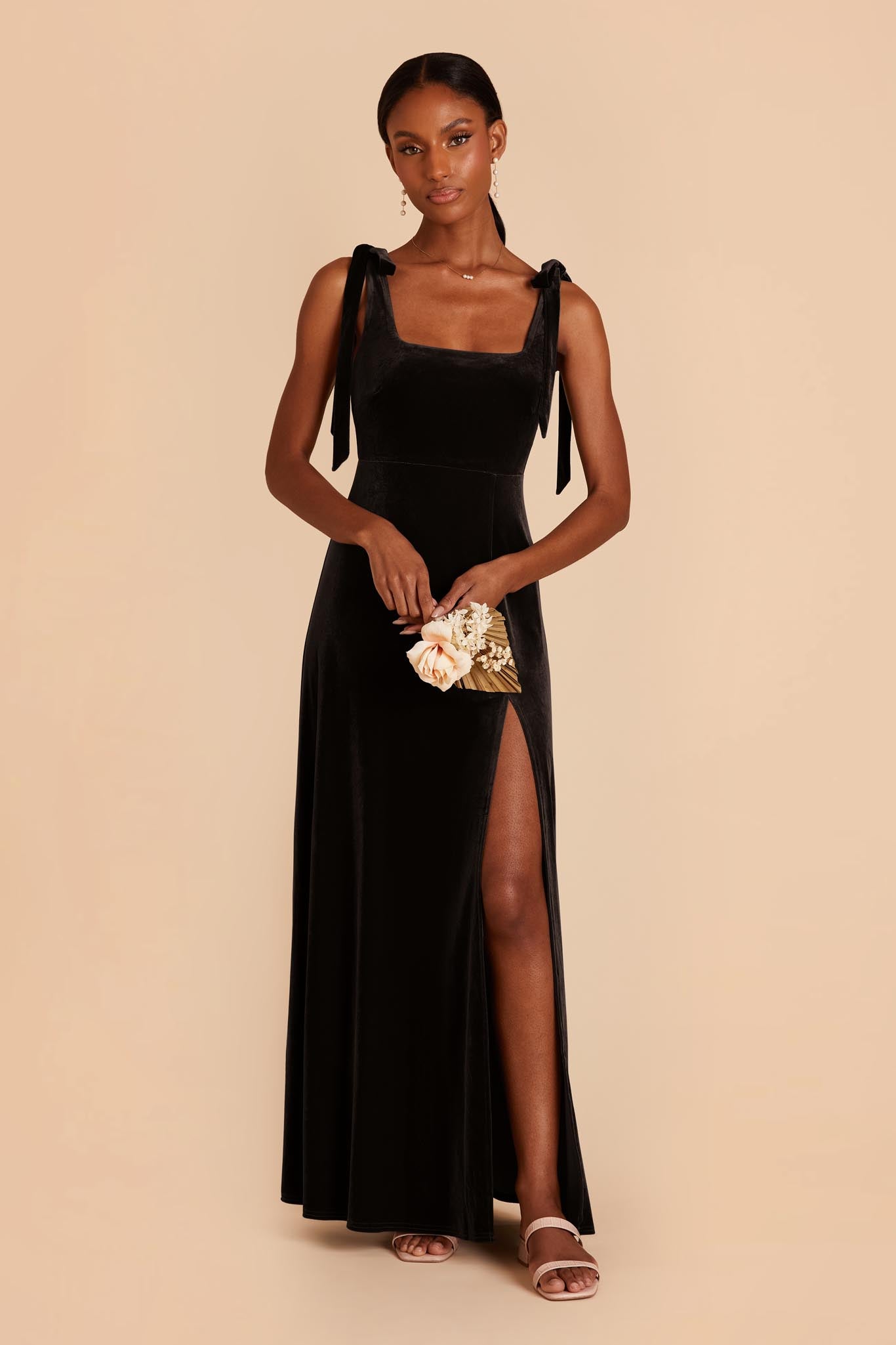 Black Alex Velvet Dress by Birdy Grey