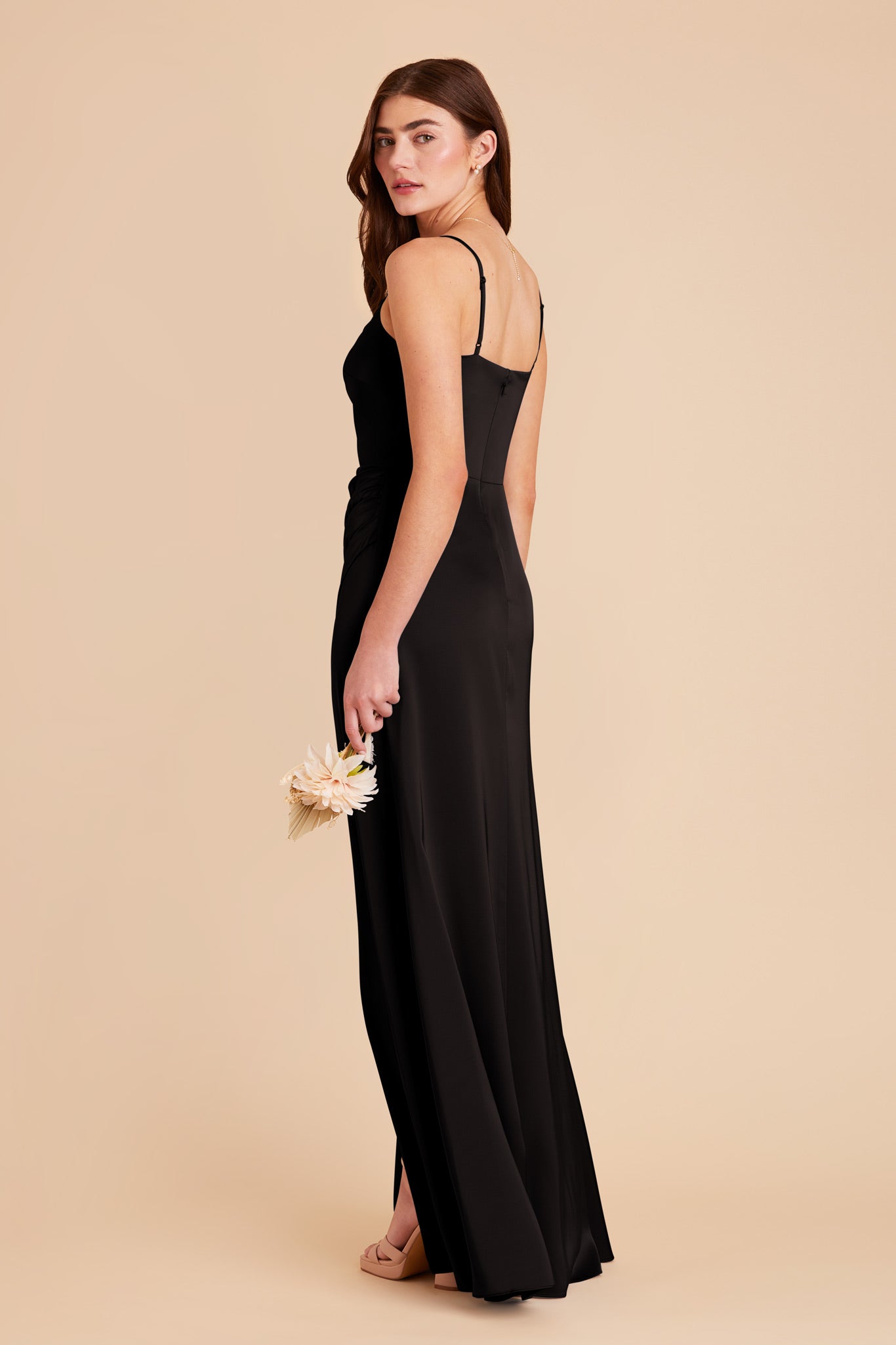 Black Jennifer Matte Satin Dress by Birdy Grey