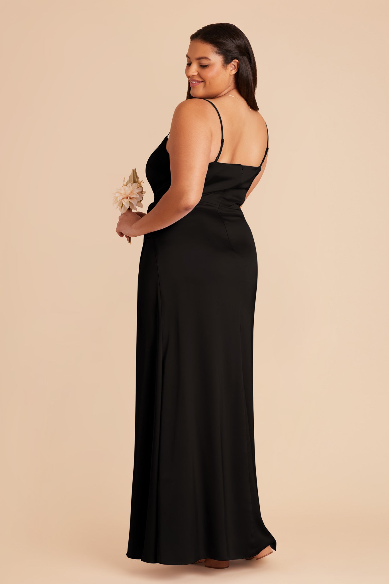 Black Jennifer Matte Satin Dress by Birdy Grey