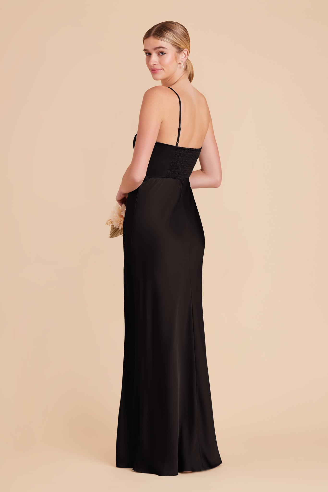 Black Jessica Matte Satin Dress by Birdy Grey