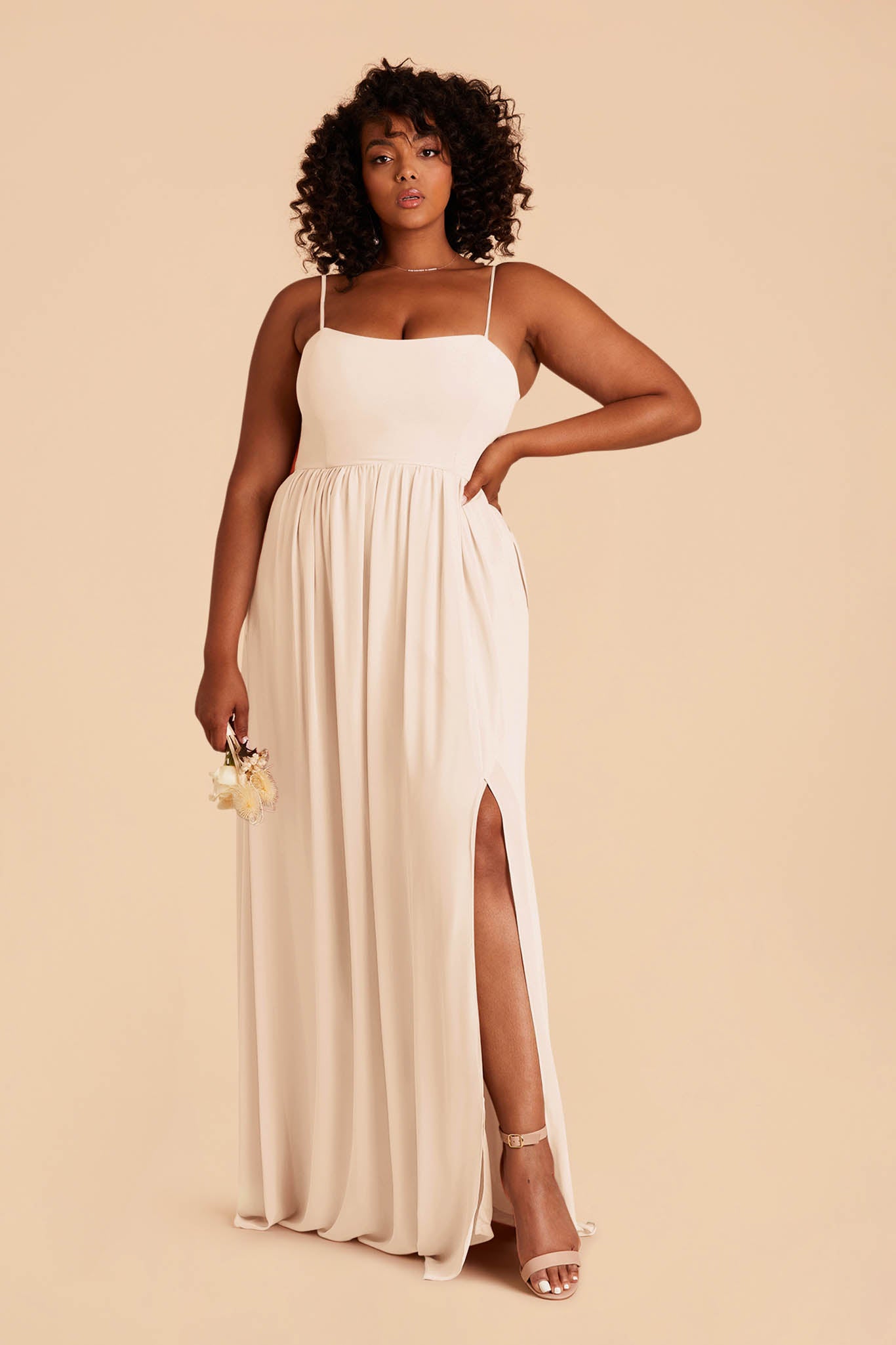 Champagne August Convertible Dress by Birdy Grey