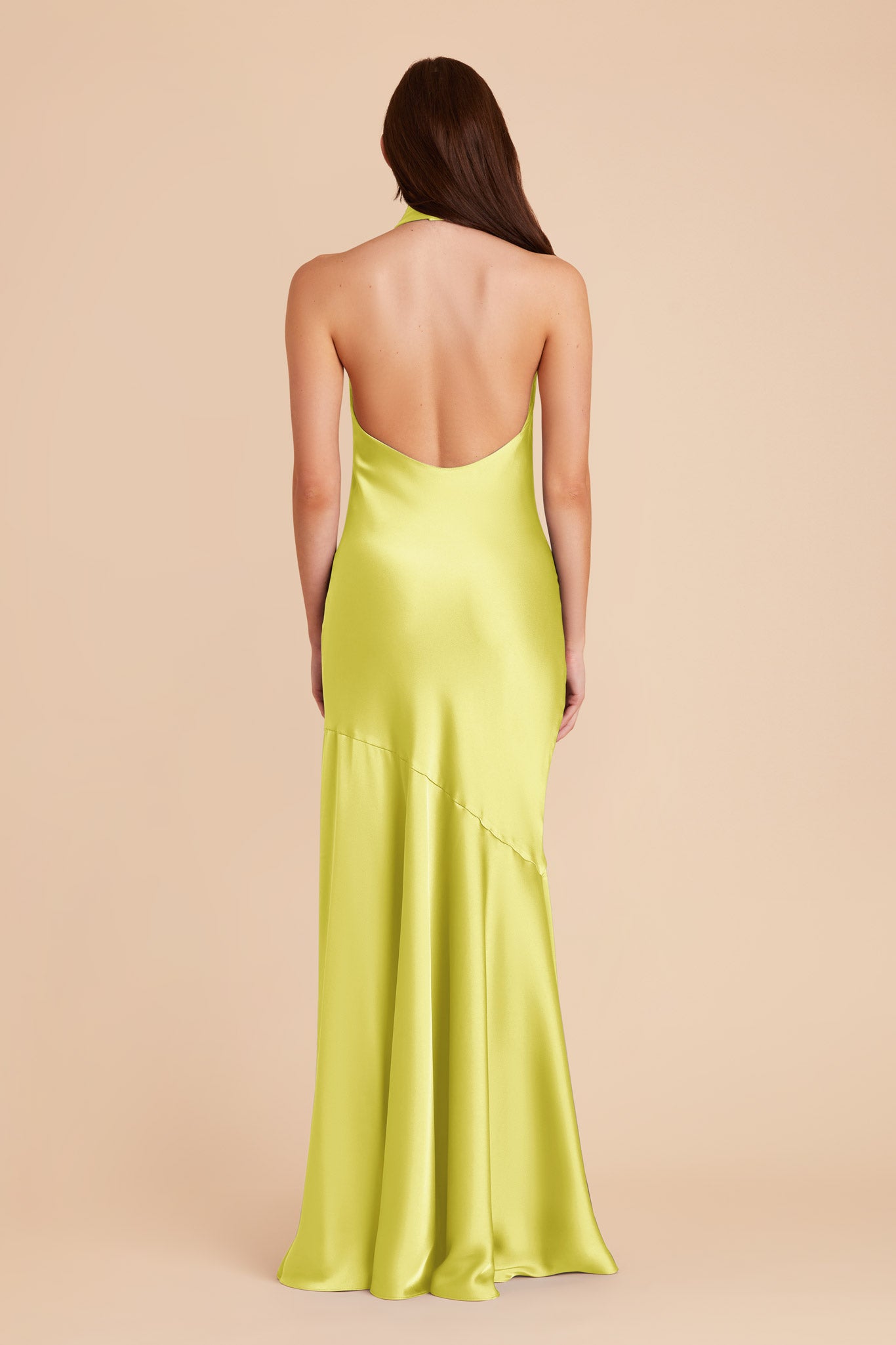 Chartreuse Stephanie Matte Satin Dress by Birdy Grey