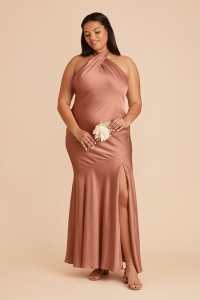 Desert Rose Stephanie Matte Satin Dress by Birdy Grey