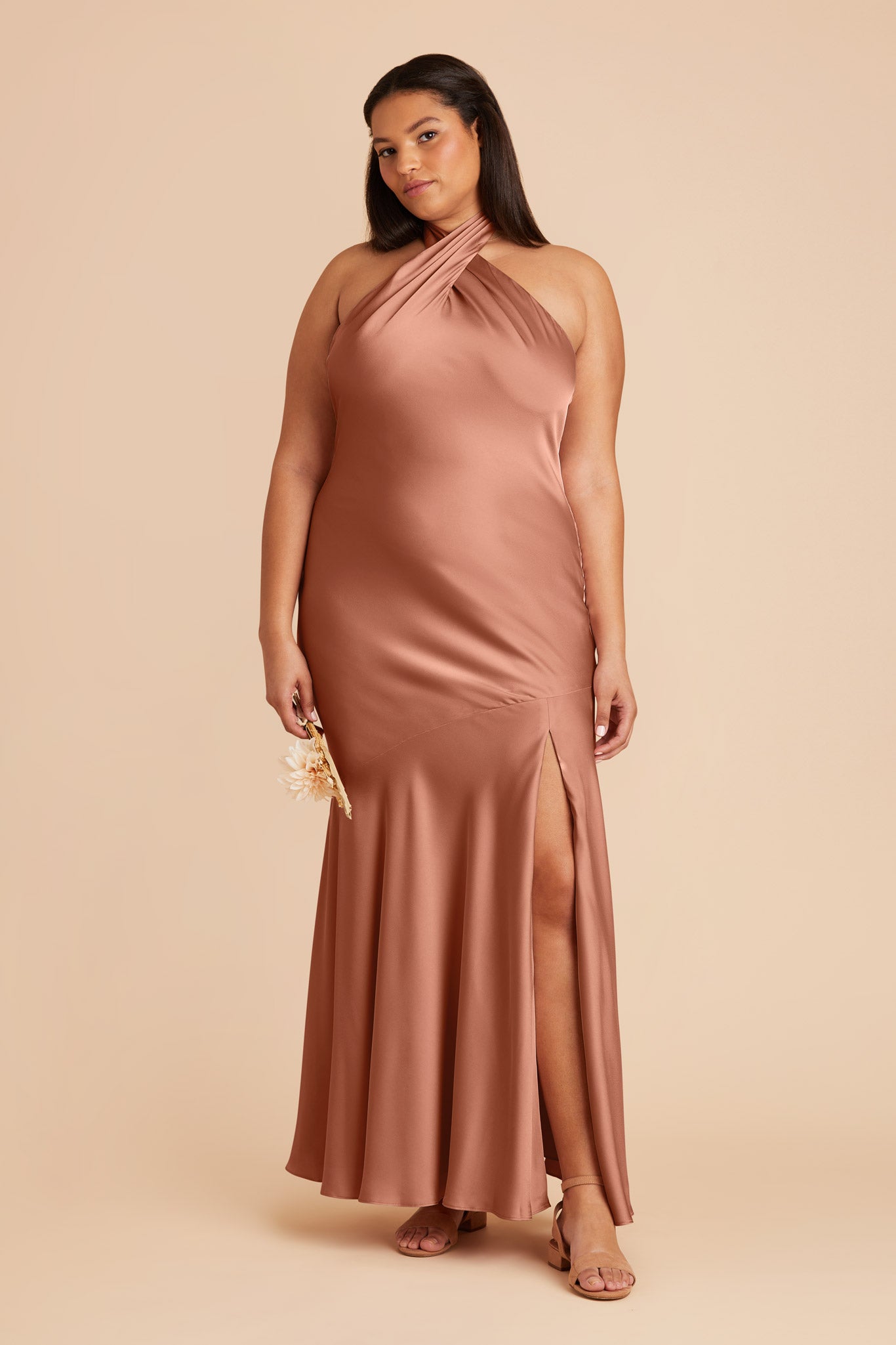 Desert Rose Stephanie Matte Satin Dress by Birdy Grey