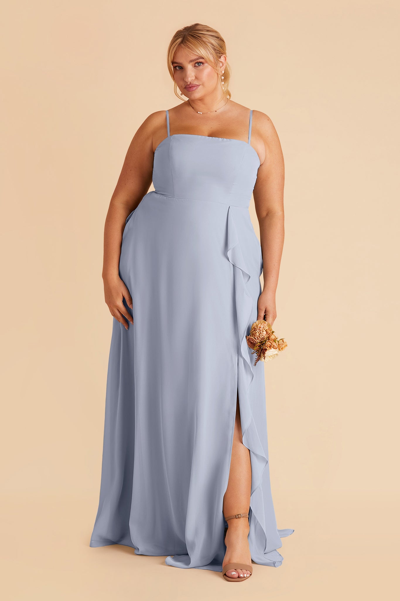 Dusty Blue Winnie Convertible Chiffon Dress by Birdy Grey