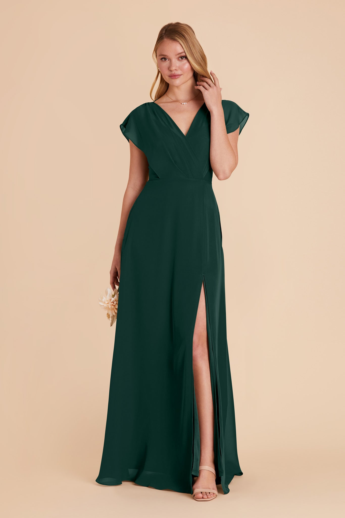 Violet Chiffon Dress - Emerald