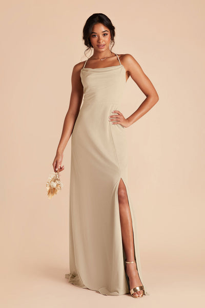 Neutral Champagne Ash Crepe Dress by Birdy Grey