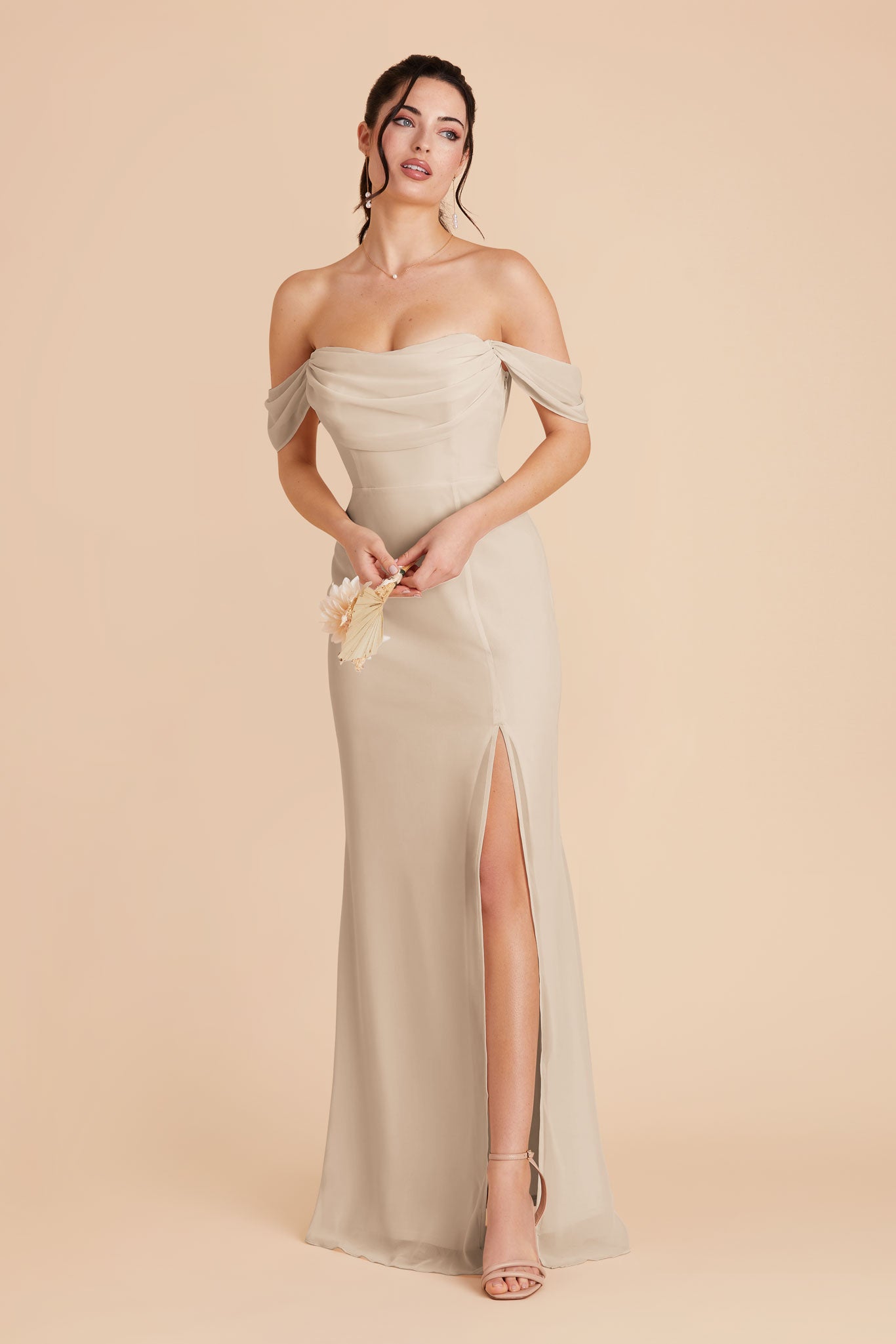 Neutral Champagne Mira Convertible Dress by Birdy Grey
