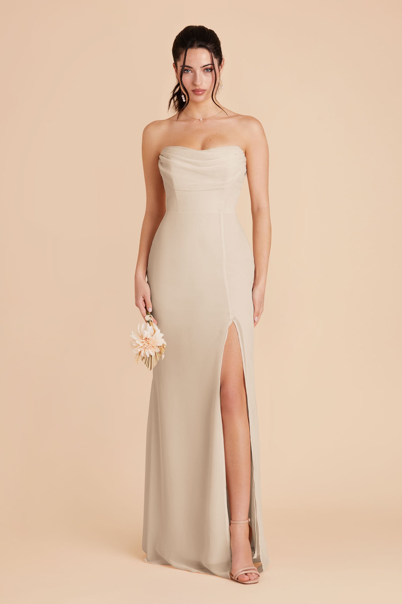 Neutral Champagne Mira Convertible Dress by Birdy Grey