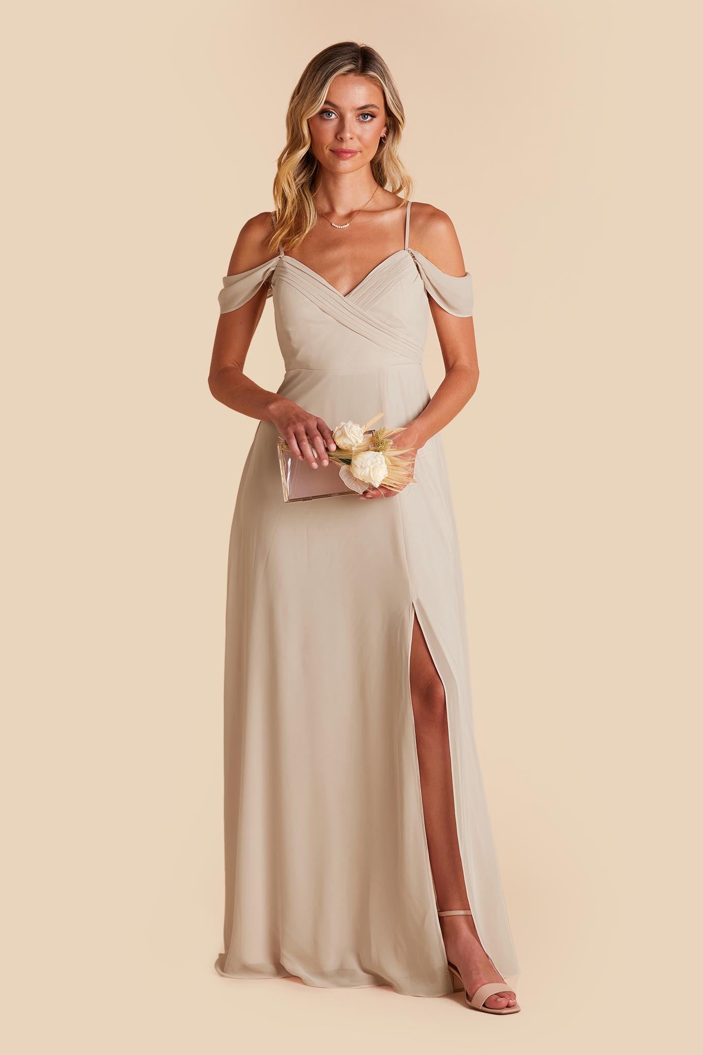 Neutral Champagne Spence Convertible Dress by Birdy Grey