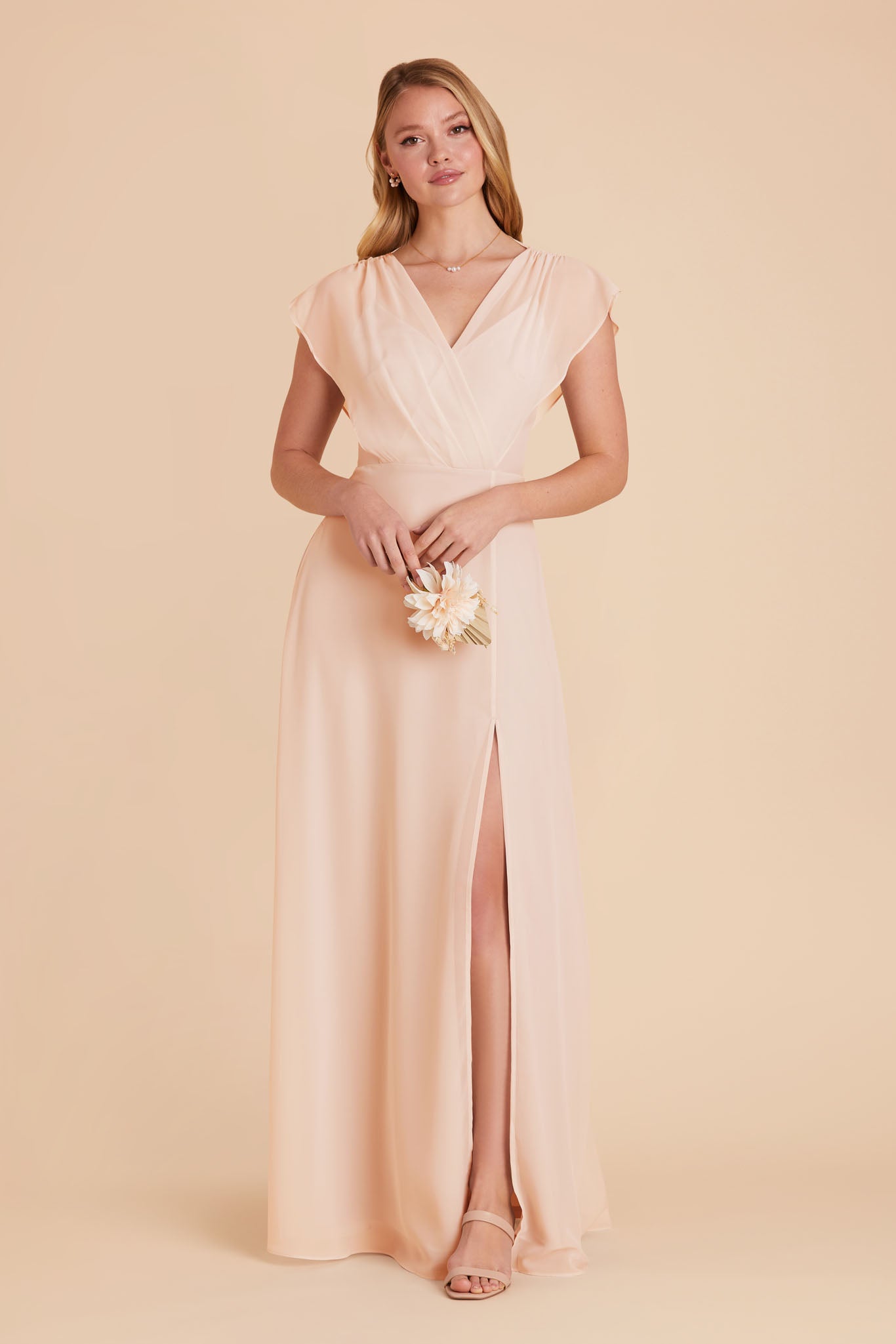 Violet Chiffon Dress - Pale Blush