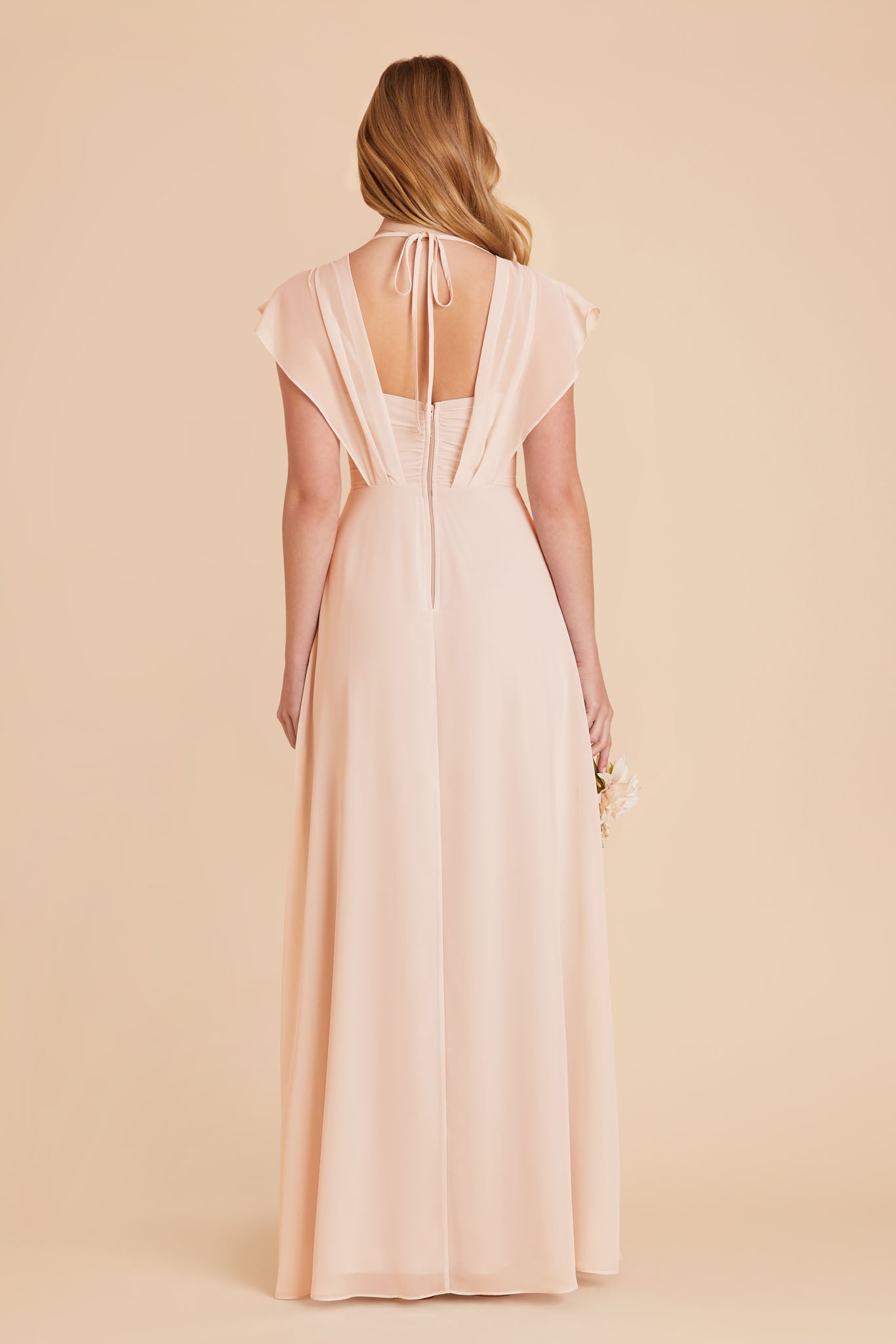 Violet Chiffon Dress - Pale Blush
