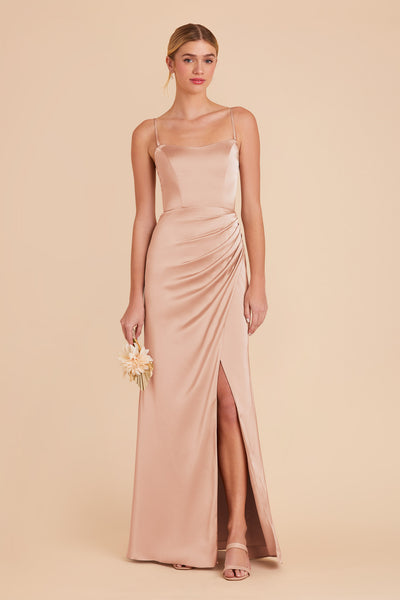 Rose Gold Anne Matte Satin Dress by Birdy Grey