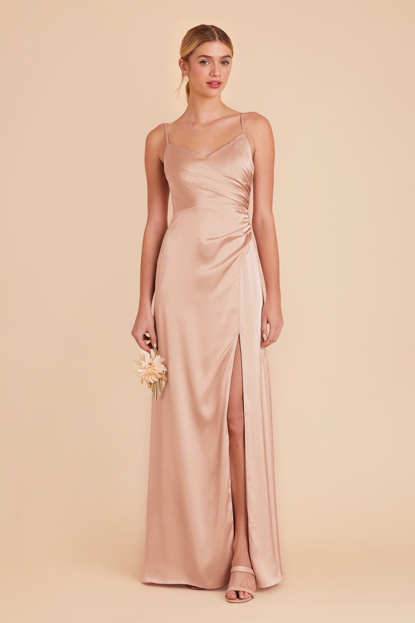 Rose Gold Catherine Matte Satin Dress by Birdy Grey