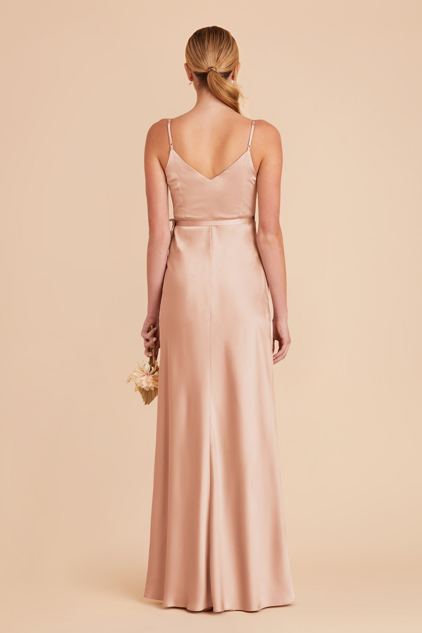 Rose Gold Cindy Matte Satin Dress by Birdy Grey