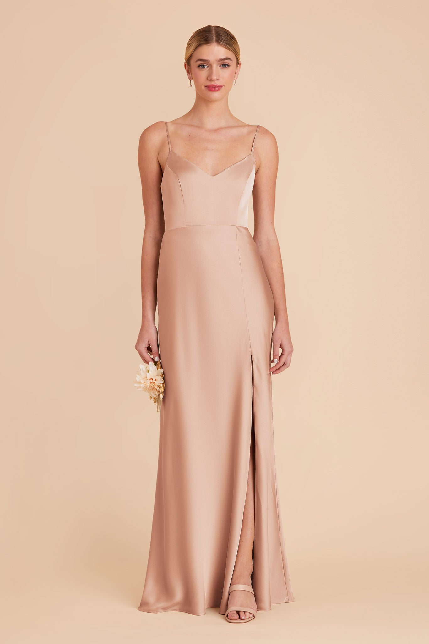 Rose Gold Jay Matte Satin Dress by Birdy Grey
