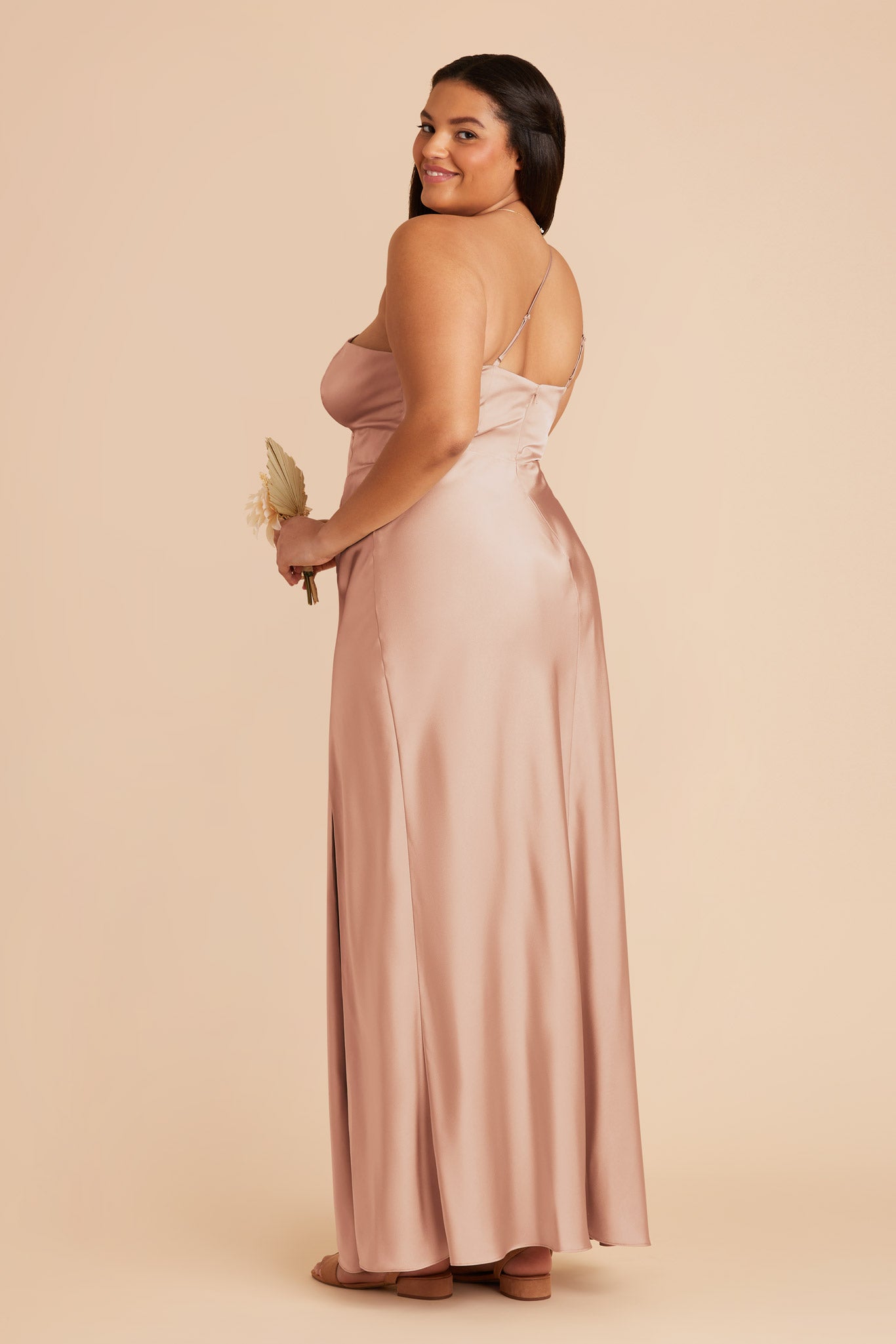 Rose Gold Kensie Matte Satin Dress by Birdy Grey