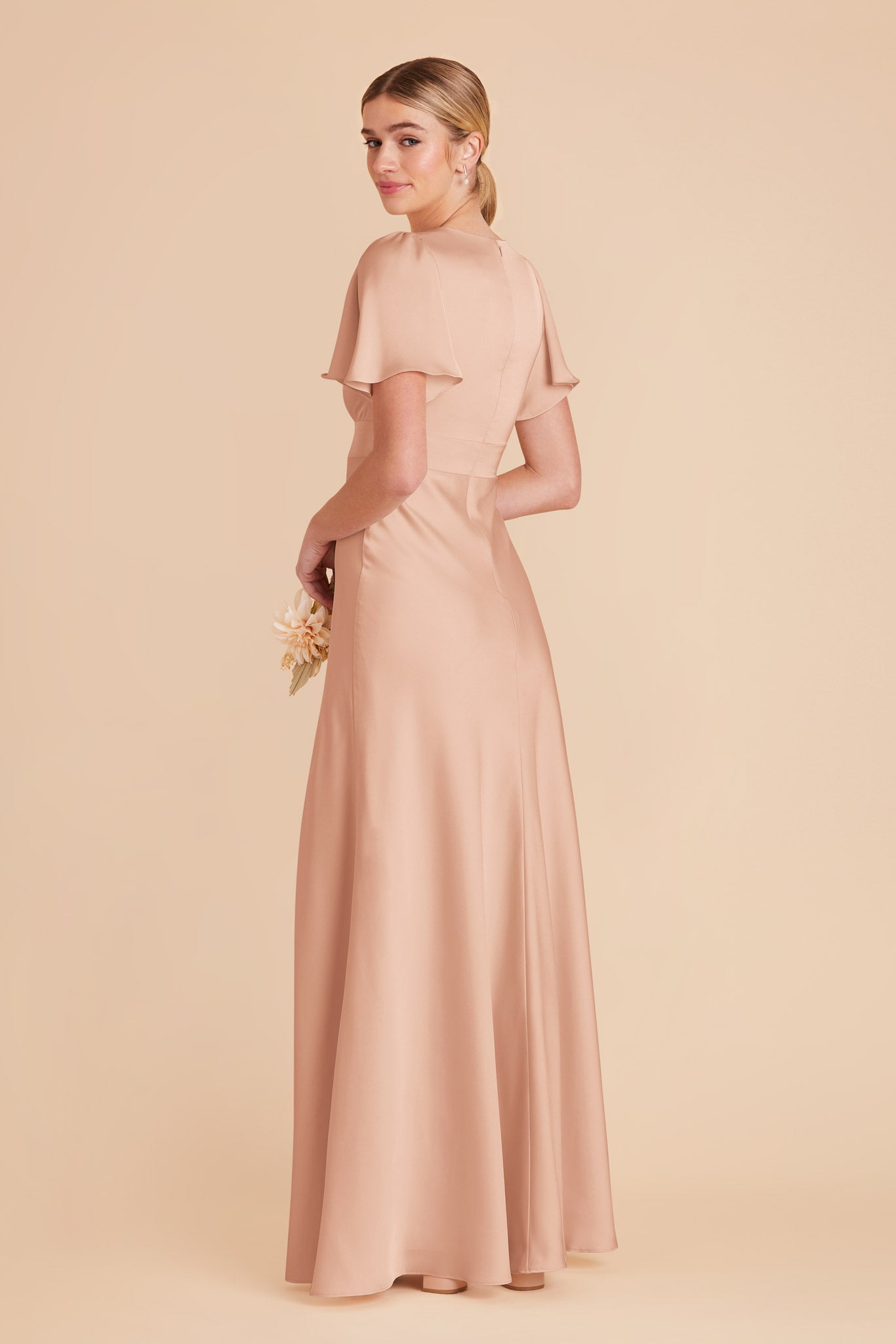 Rose Gold Marni Matte Satin Dress by Birdy Grey