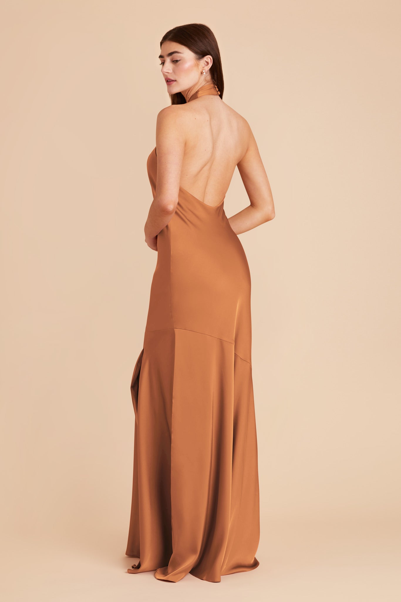 Rust Stephanie Matte Satin Dress by Birdy Grey