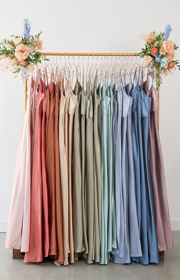 COLORS: rose gold, terracotta, rust, gold, moss green, sage, dusty blue, twilight, and dark mauve