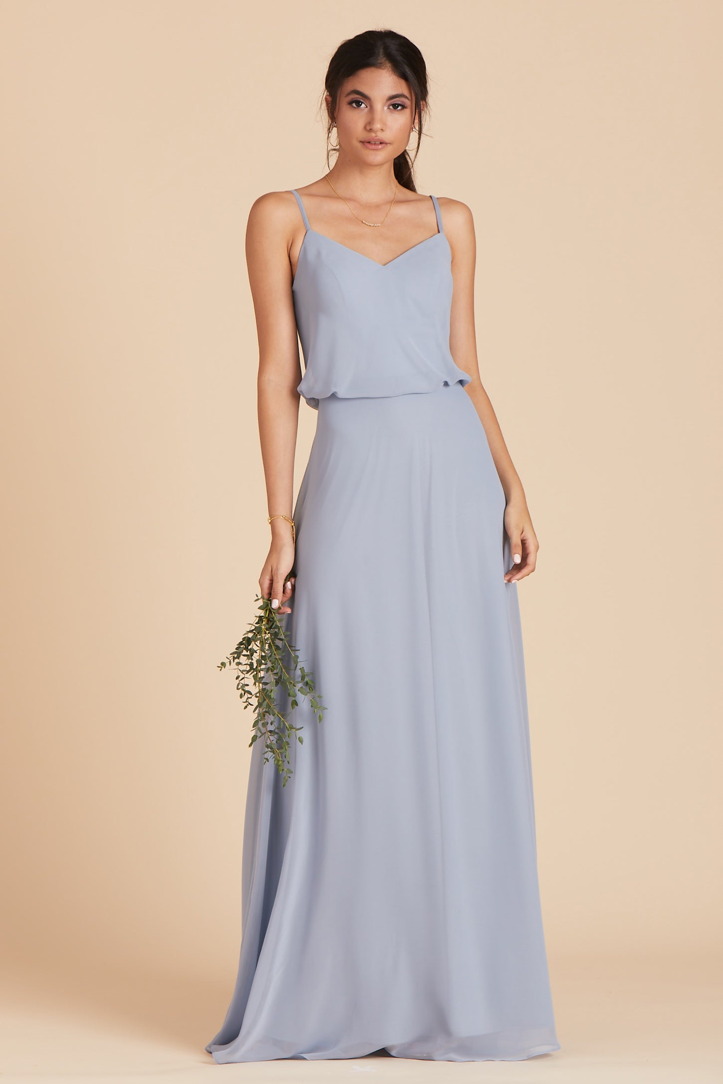 Gwennie Chiffon Bridesmaid Dress in Dusty Blue