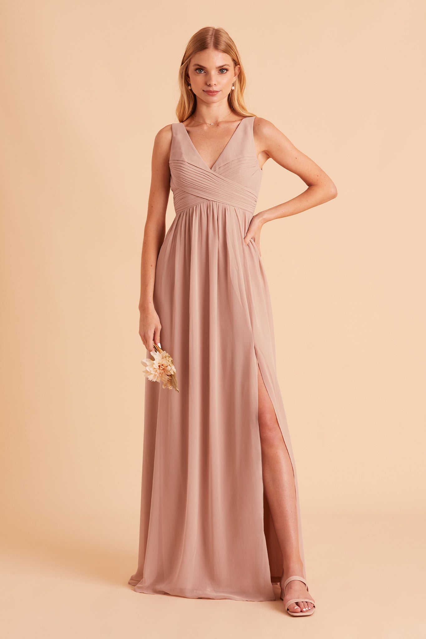 Laurie Empire Dress - Taupe