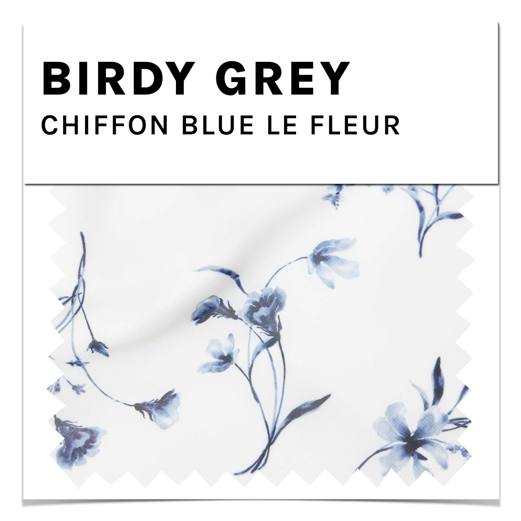 Blue Le Fleur Chiffon Swatch by Birdy Grey