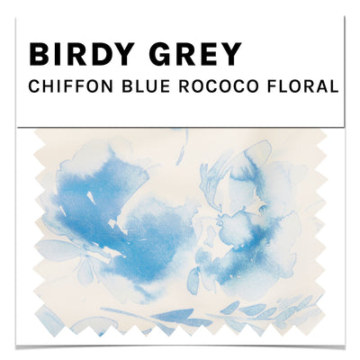 Blue Rococo Floral Chiffon Swatch by Birdy Grey
