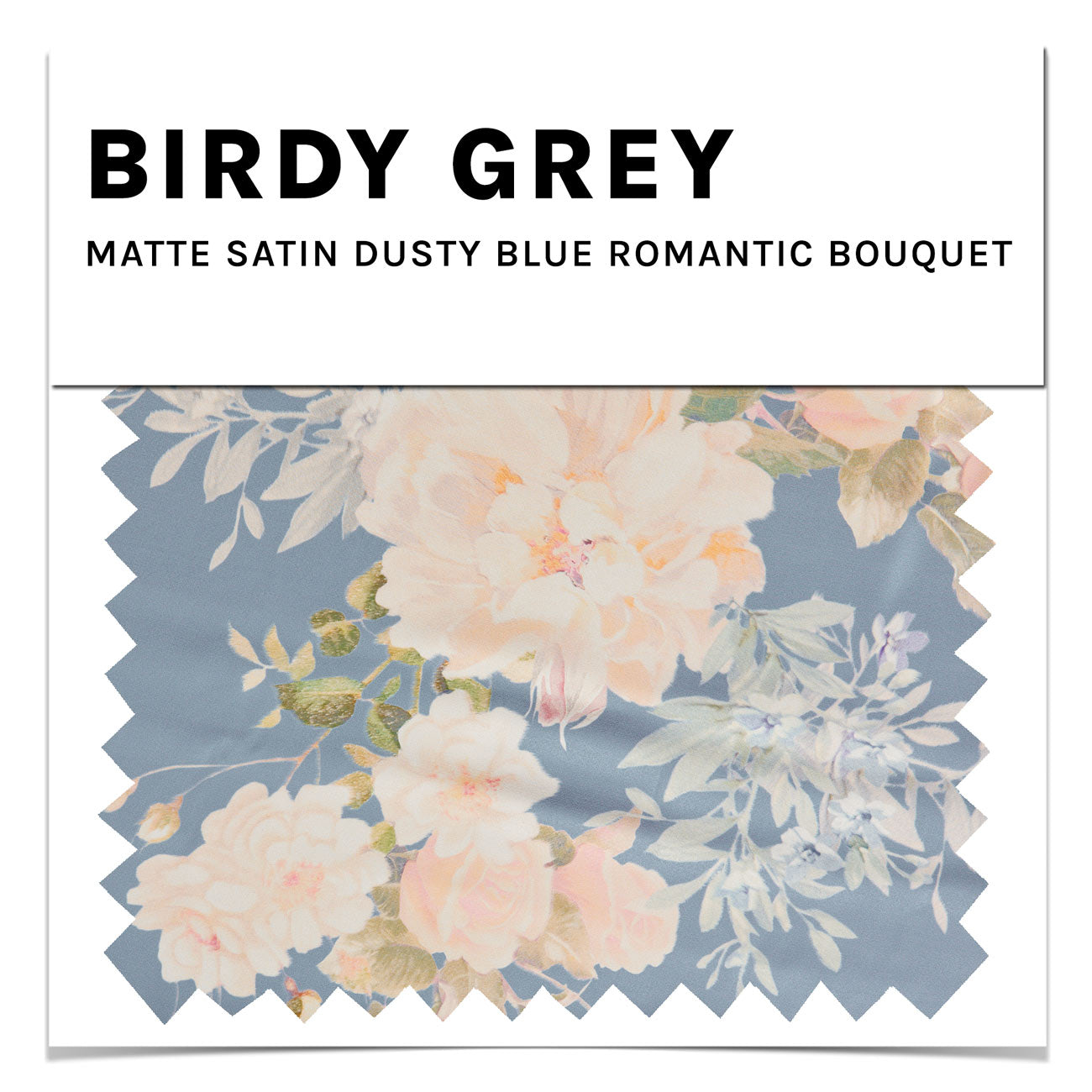 Matte Satin Swatch in Dusty Blue Romantic Bouquet by Birdy Grey