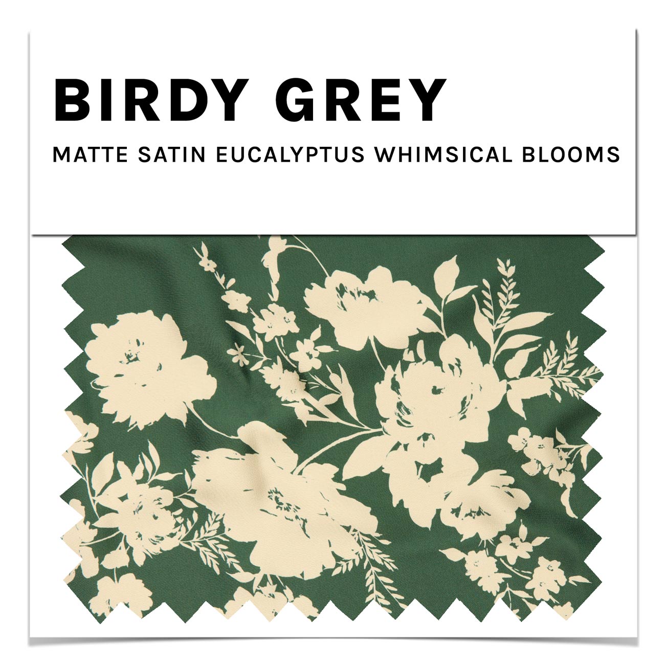 Matte Satin Eucalyptus Whimsical Bloom Swatch by Birdy Grey