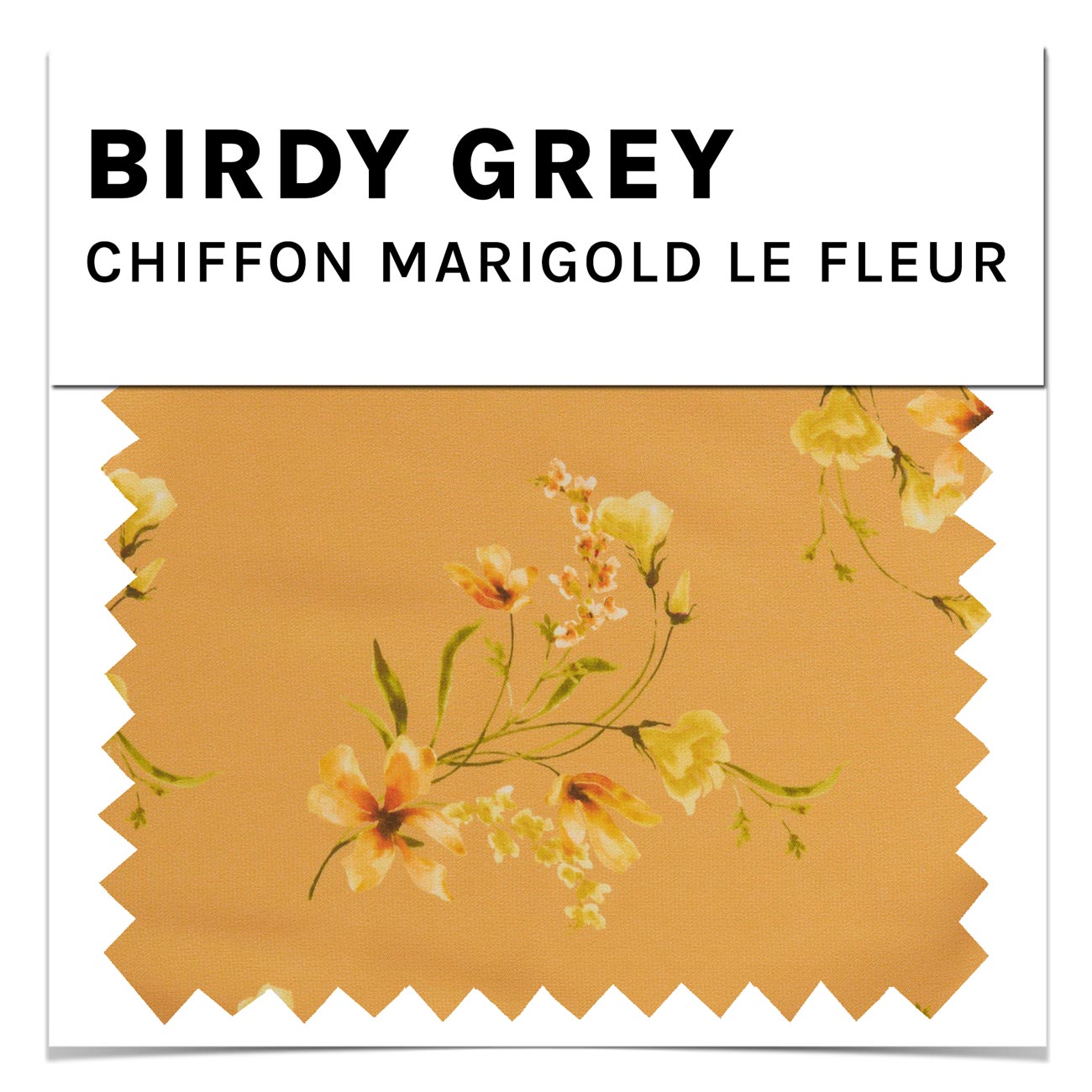 Marigold le Fleur Chiffon Swatch by Birdy Grey