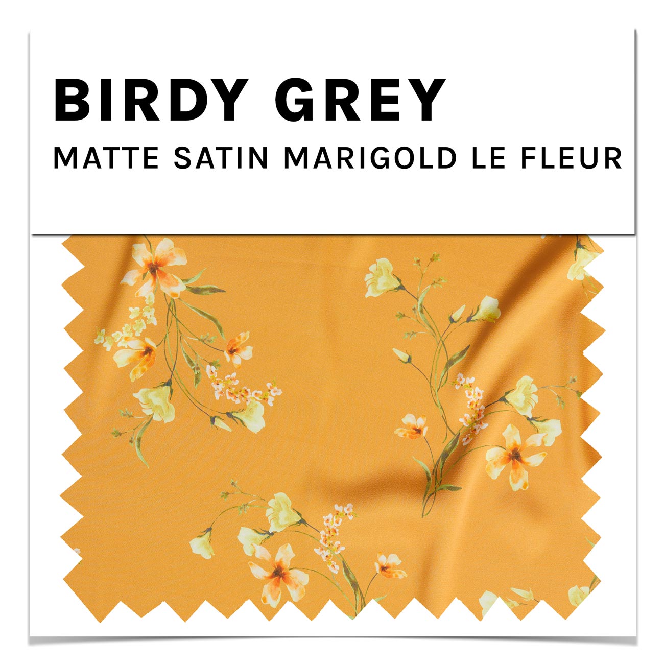 Matte Satin Swatch in Marigold le Fleur by Birdy Grey