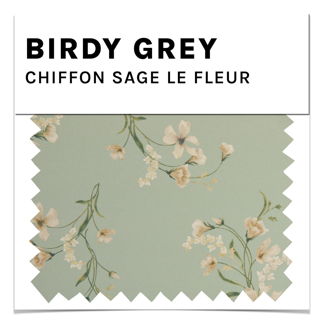 Sage Le Fleur Chiffon Swatch by Birdy Grey