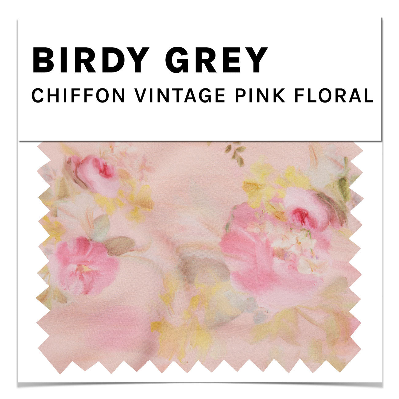 Vintage Pink Floral Chiffon Swatch by Birdy Grey