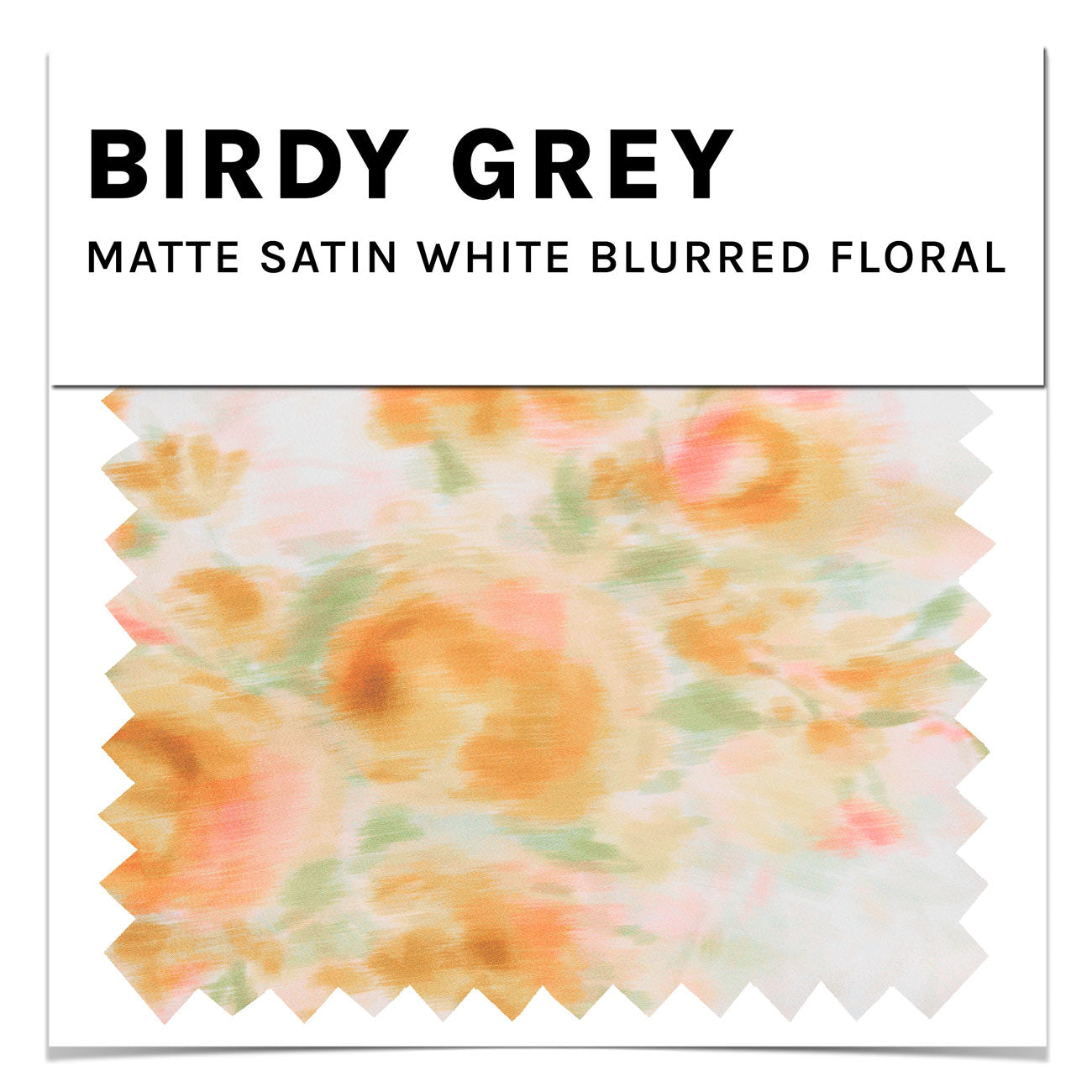 Matte Satin Swatch in White Blurred Floral by Birdy Grey