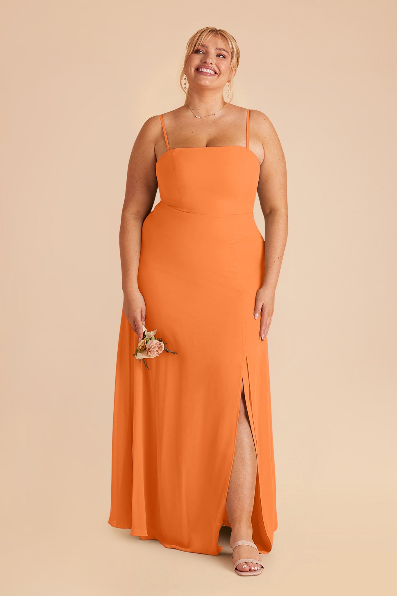 Apricot Chris Convertible Chiffon Dress by Birdy Grey