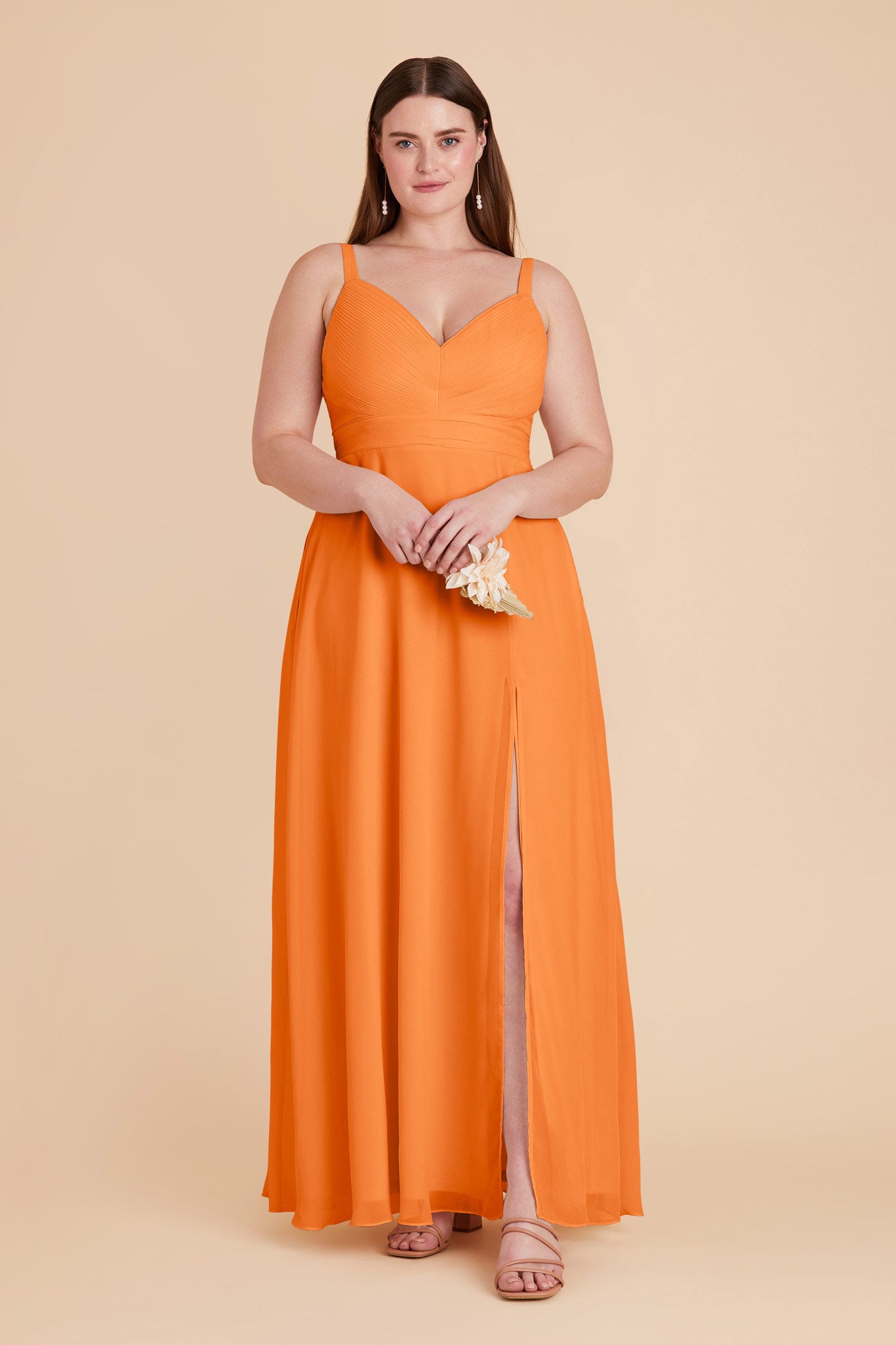 Apricot Deborah Chiffon Dress by Birdy Grey
