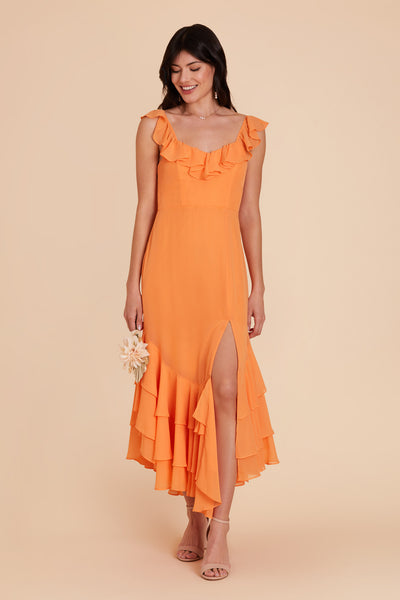 Apricot Ginny Chiffon Dress by Birdy Grey