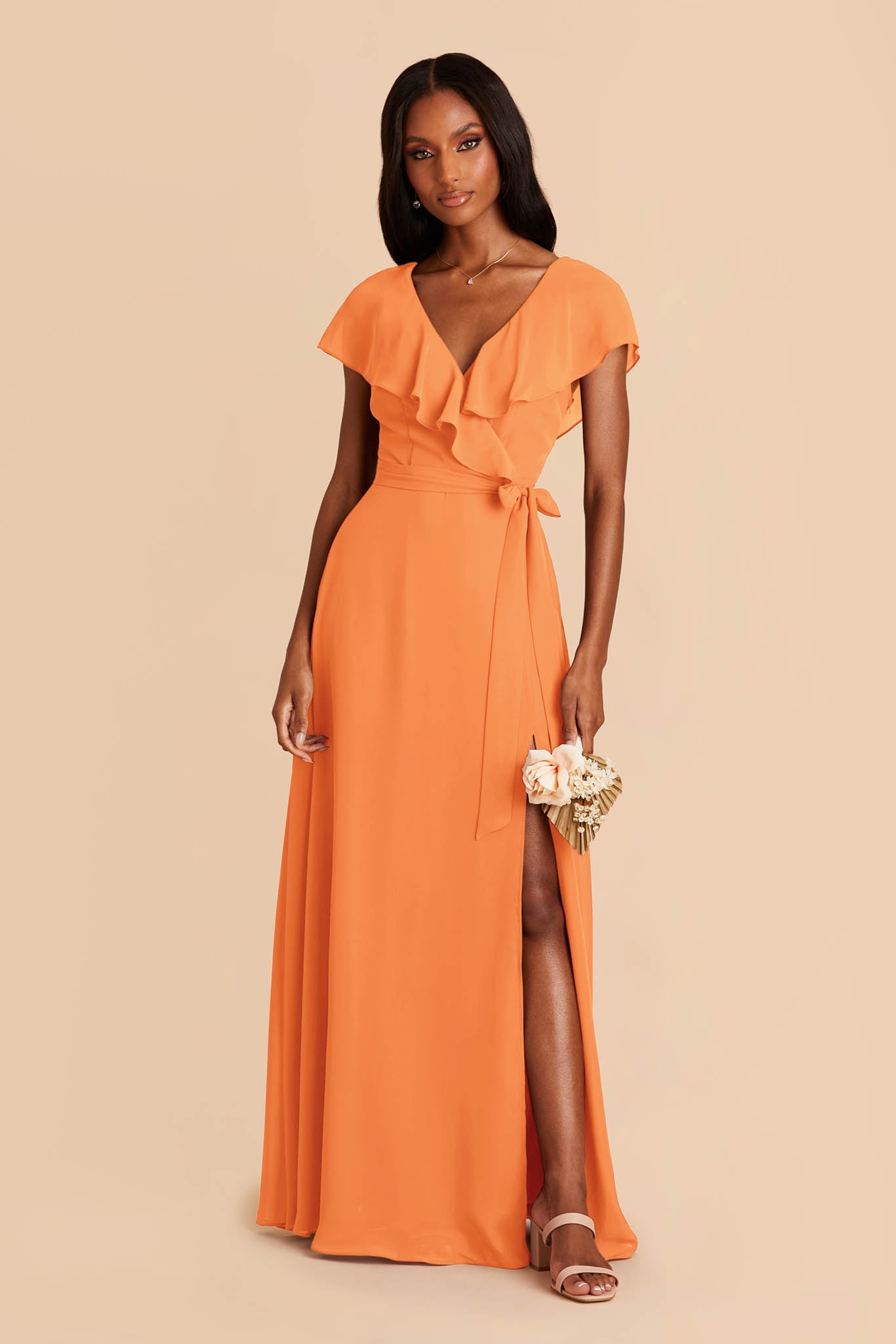 Apricot Chiffon Dress by Birdy Grey