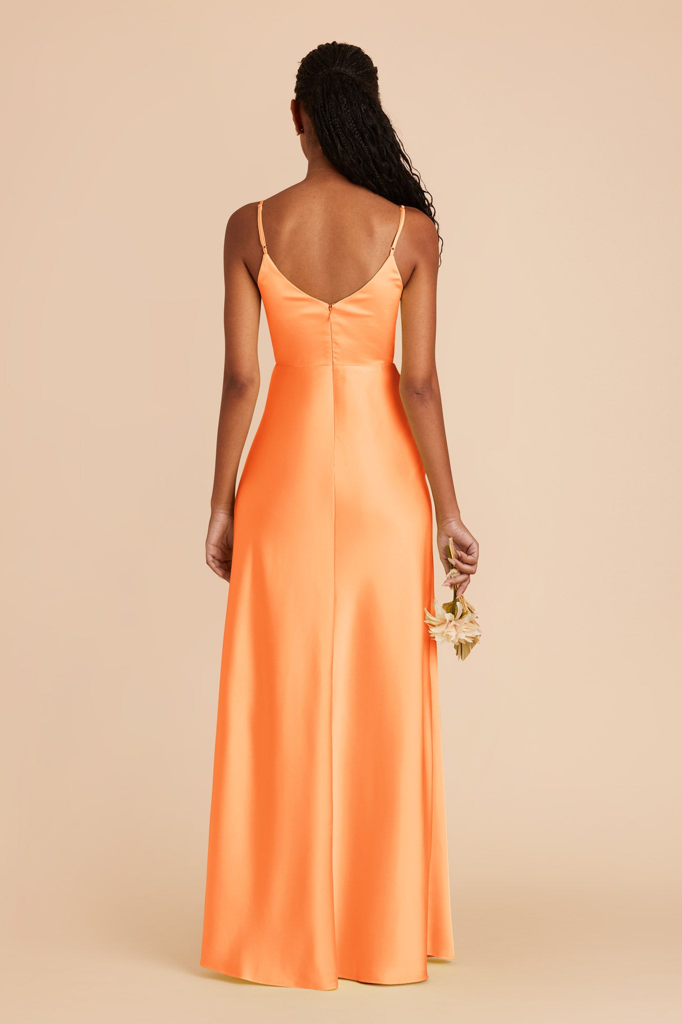 Apricot Jay Matte Satin Dress by Birdy Grey