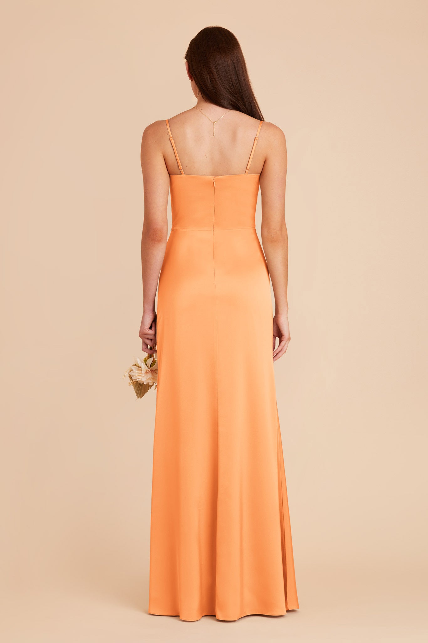 Apricot Jennifer Matte Satin Dress by Birdy Grey