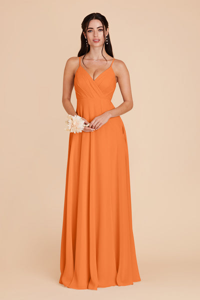 Apricot Kaia Chiffon Dress by Birdy Grey