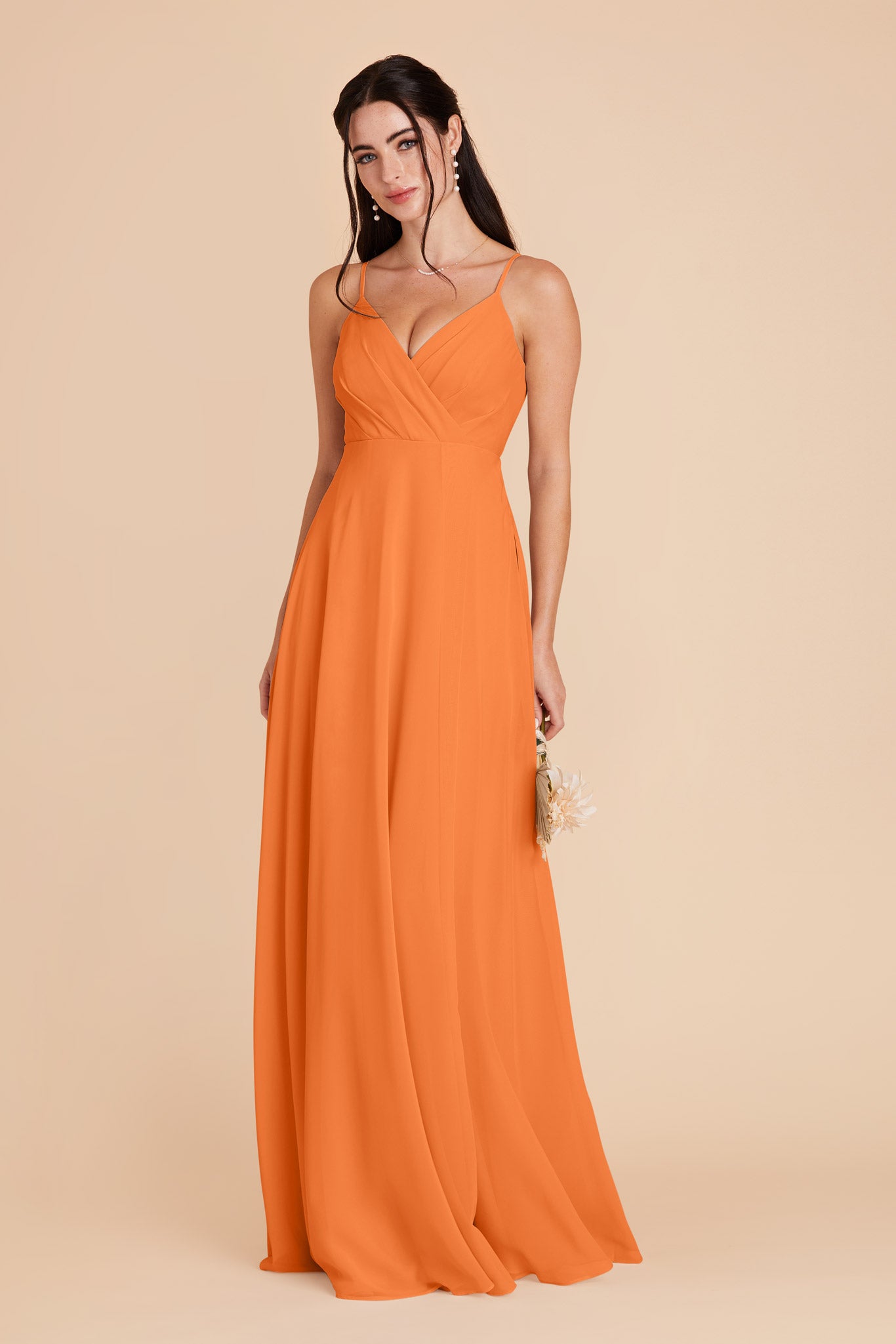 Apricot Kaia Chiffon Dress by Birdy Grey