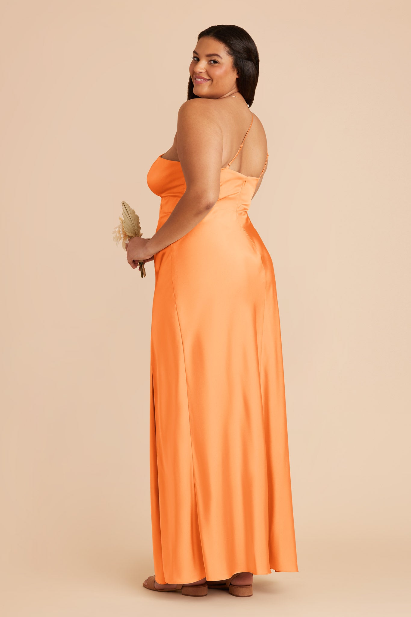 Apricot Kensie Matte Satin Dress by Birdy Grey