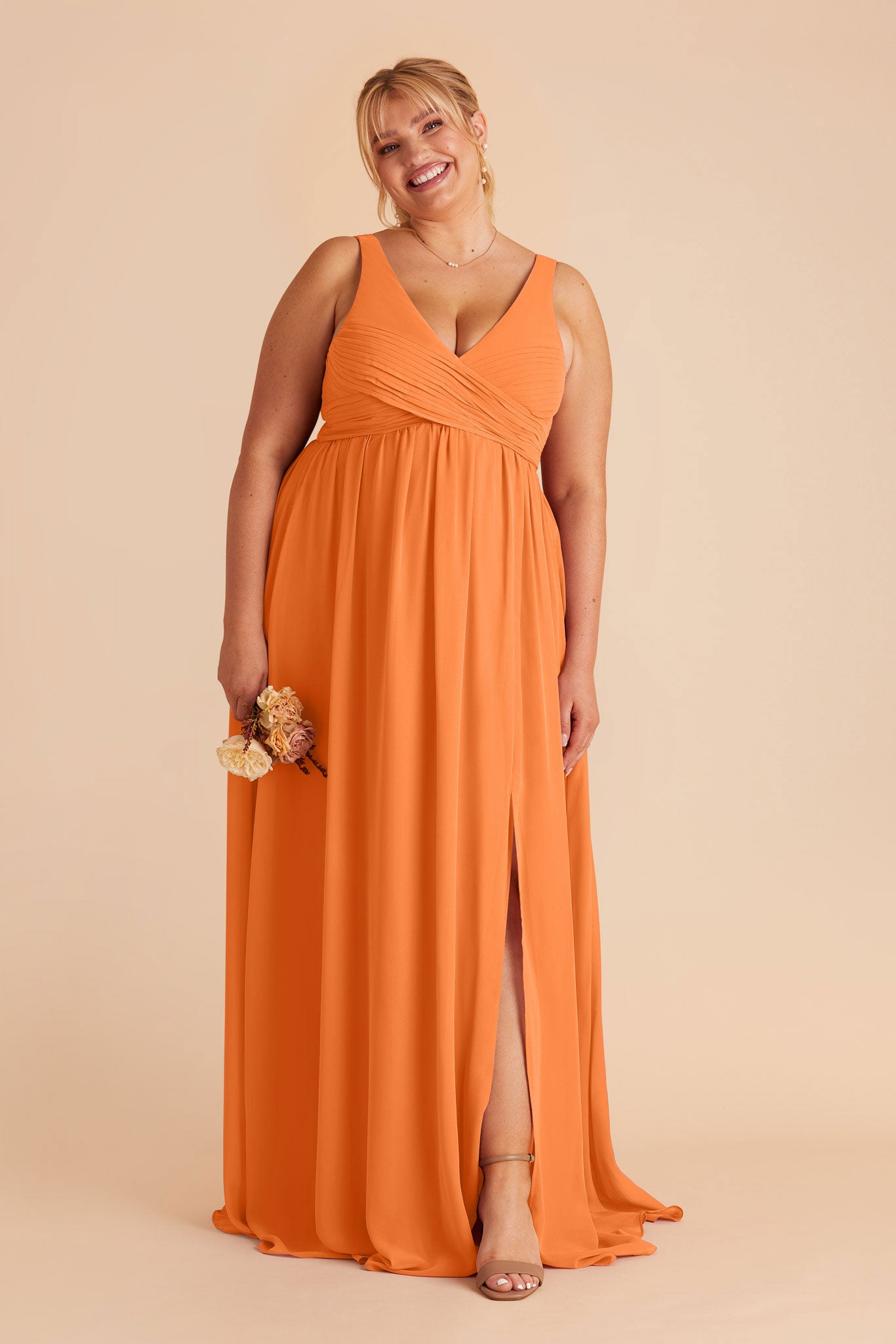 Laurie Apricot Empire Bridesmaid Dress