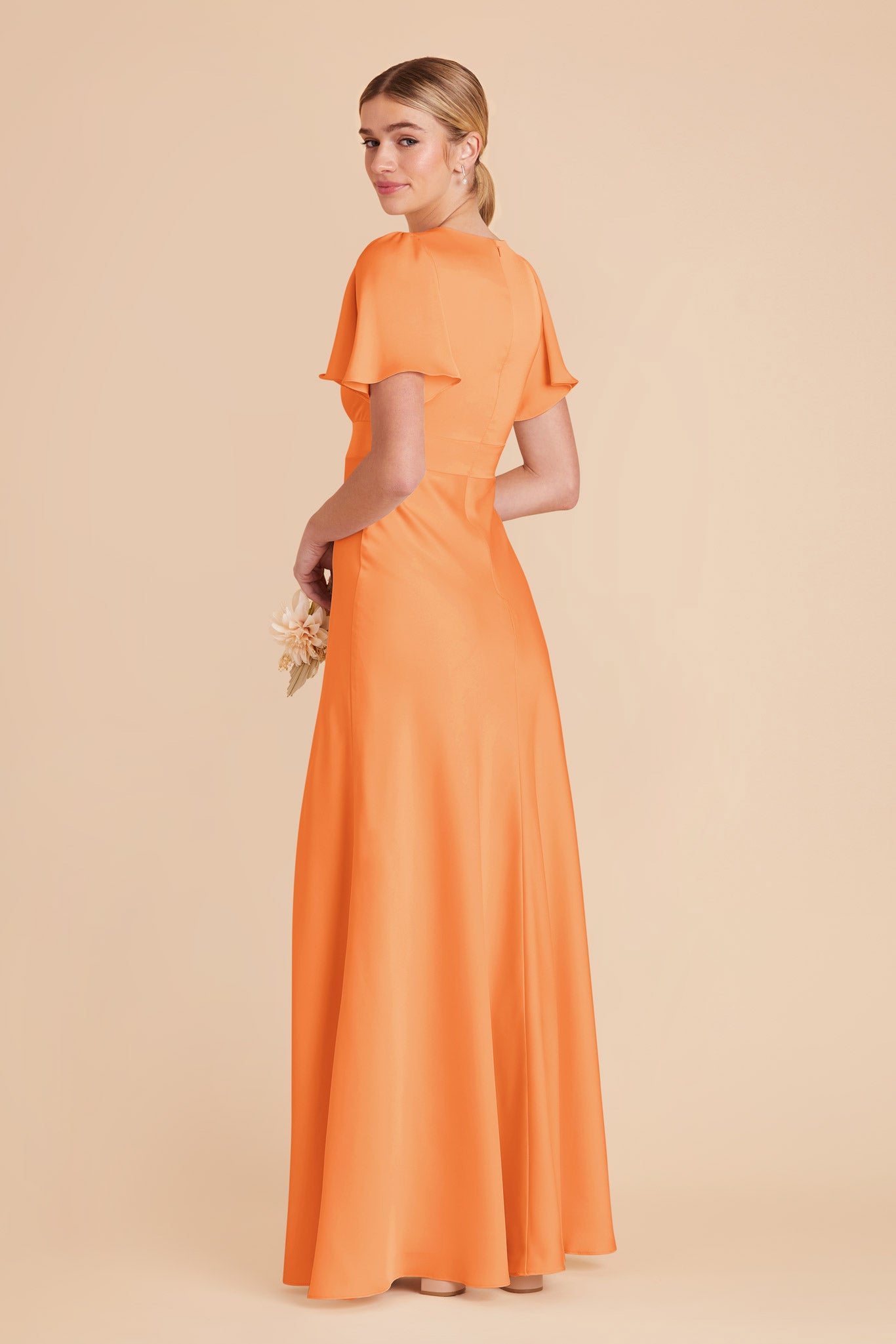 Apricot Marni Matte Satin Dress by Birdy Grey