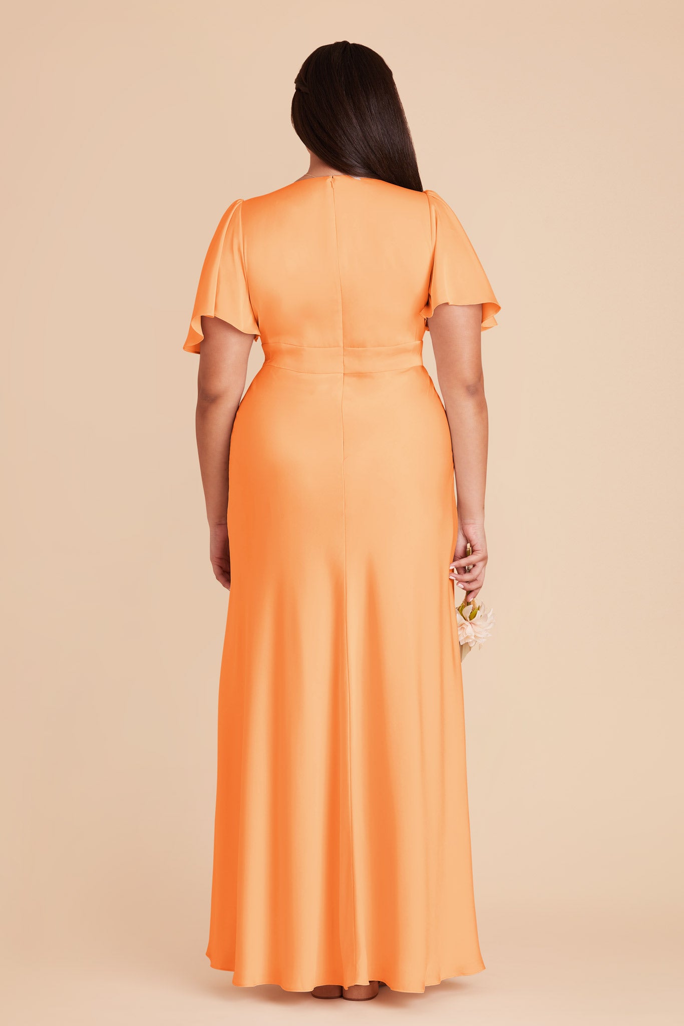 Apricot Marni Matte Satin Dress by Birdy Grey