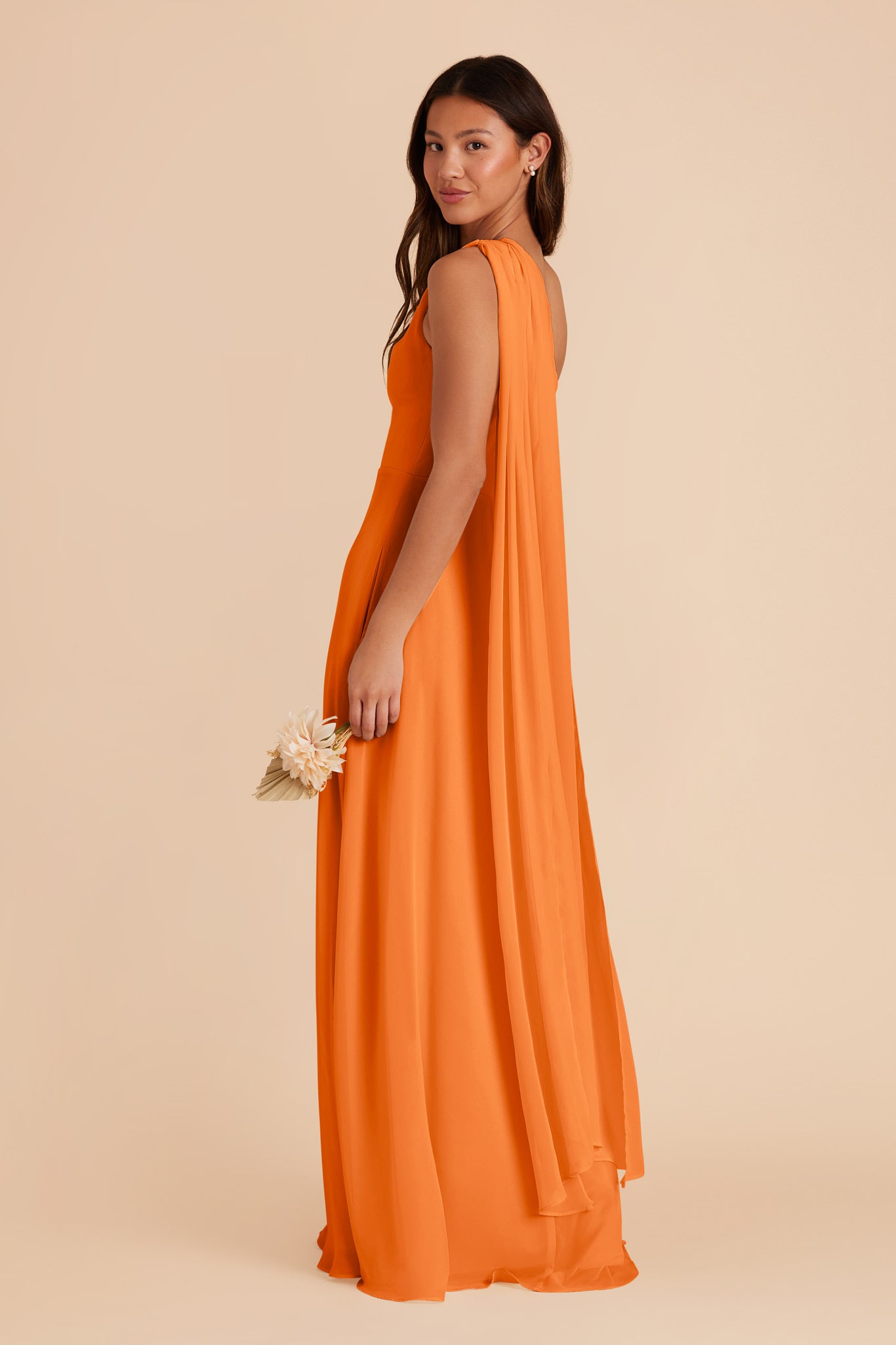 Apricot Melissa Chiffon Dress by Birdy Grey