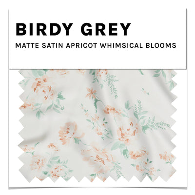 Matte Satin Swatch in Apricot Whimsical Blooms by Birdy Grey